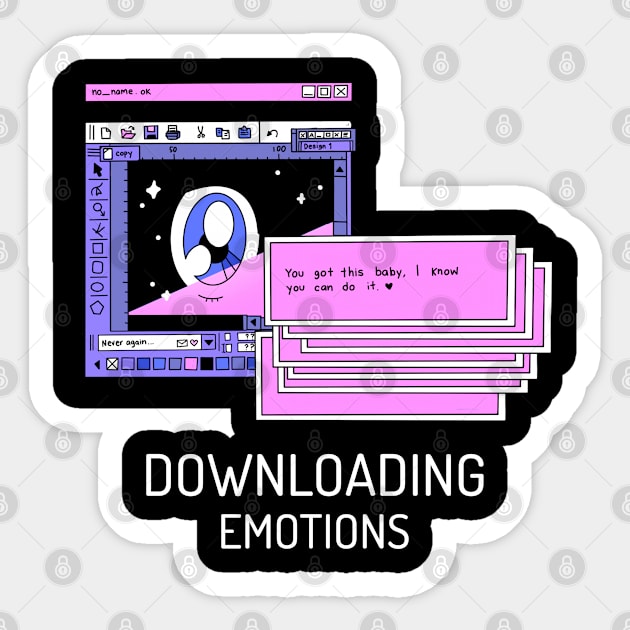 Downloading Emotions Sticker by Mads' Store